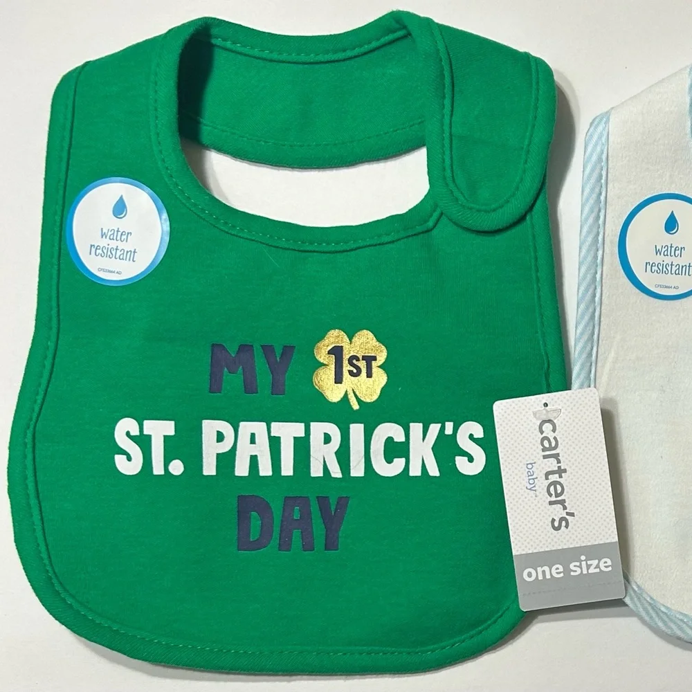 Lot My 1st St Patrick's First Easter Bib Boys Baby Holiday Water Resistant